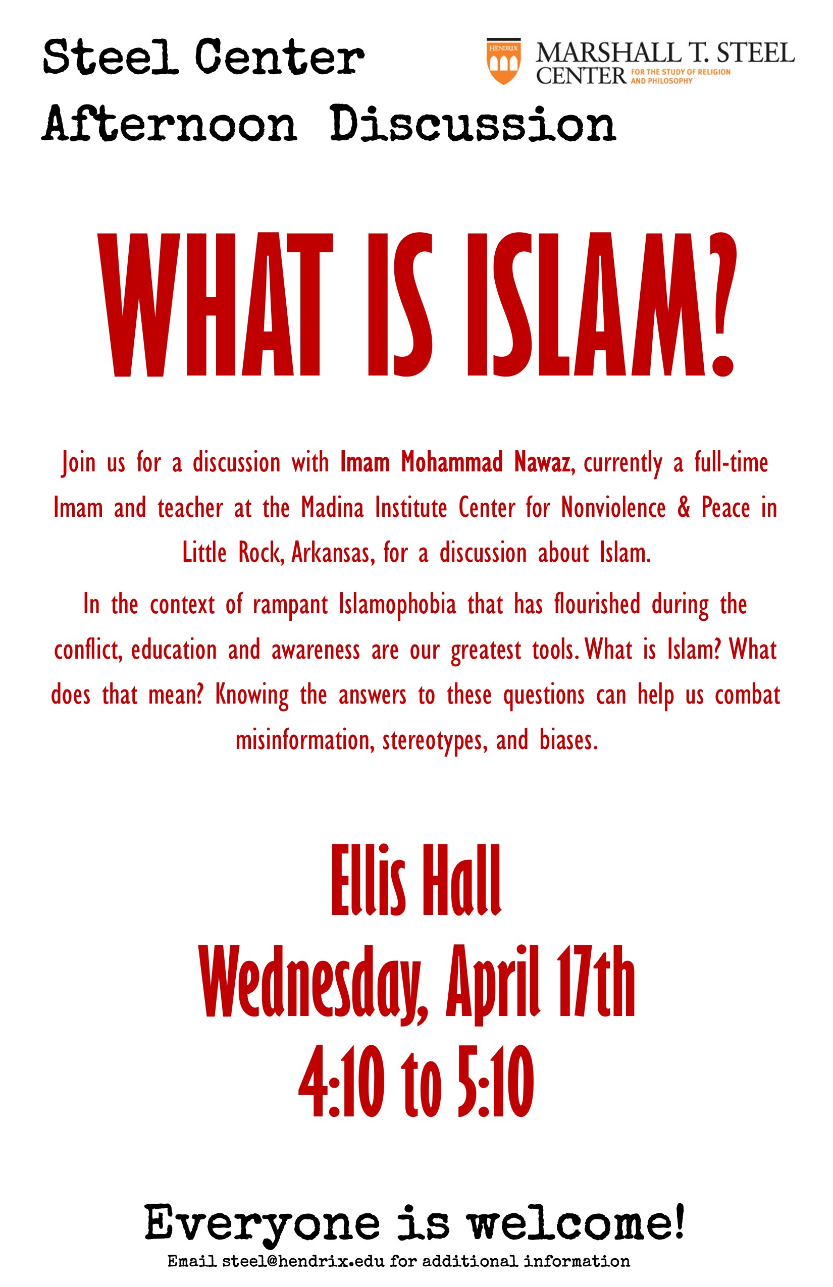 What is Islam? Wednesday Afternoon Discussion Flyer
